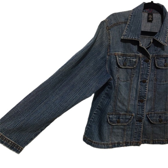 VTG Venezia Denim Jacket Jean Shacket Rustic Rodeo Plus Size 18/20 - Picture 5 of 7